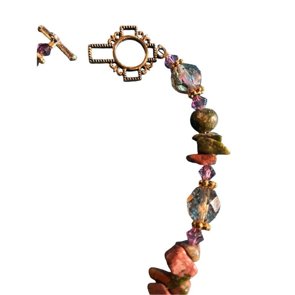 Unakite Jasper Cross Bracelet - Picture 11 of 13